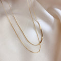 Double Layer Snake Box Chain Necklaces Gold Silver Single view 3