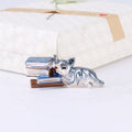 Lazy Cat on Books Brooch in Gray or Gold Yellow Finish view 6