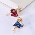 Jeweled Ballerina Brooch in Blue and Red Skirts Jacket and Scarf Accessory view 4