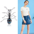 Large Ant Brooch With Striped Black Blue or Black White Abdomen view 2