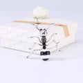 Large Ant Brooch With Striped Black Blue or Black White Abdomen view 7