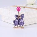 Enamel Couple Duck Balloon Brooch Black Blue Purple view 8