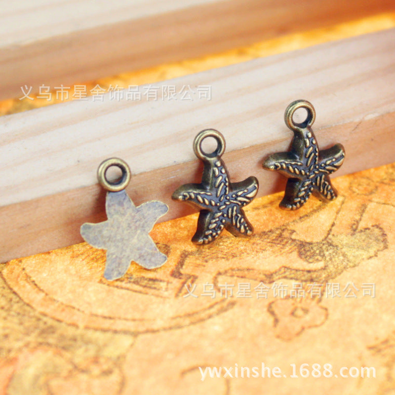 Single-Sided Starfish Alloy Charm Pendant 10mm