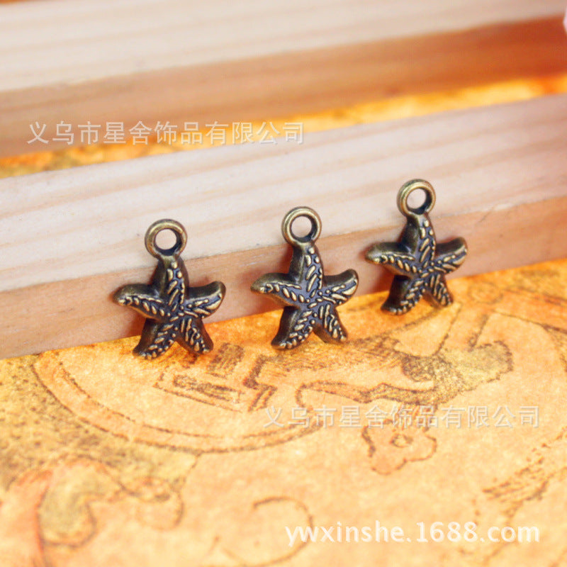 Single-Sided Starfish Alloy Charm Pendant 10mm