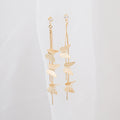 Gold and Silver Cascading Butterfly Long Chain Earrings view 1