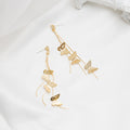 Gold and Silver Cascading Butterfly Long Chain Earrings view 3