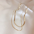 Double Layer Snake Box Chain Necklaces Gold Silver Single view 4