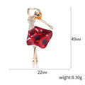 Jeweled Ballerina Brooch in Blue and Red Skirts Jacket and Scarf Accessory view 5