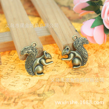 Curled Tail Squirrel Antique Tone Alloy Jewelry Making Component in 4 Finishes