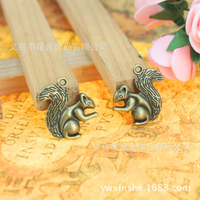 Curled Tail Squirrel Antique Tone Alloy Jewelry Making Component in 4 Finishes