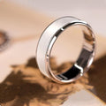 Two Tone Crystal Crossover Three Band Ring Set Polished Metal Jewelry view 3