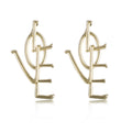 Long LOVE Letter Drop Earrings in Three Metal Tones view 7