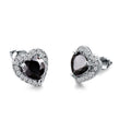 Heart Halo Stud Earrings In Eight Faceted Stone Colors view 10