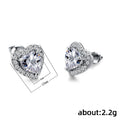 Heart Halo Stud Earrings In Eight Faceted Stone Colors view 5