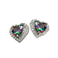 Heart Halo Stud Earrings In Eight Faceted Stone Colors view 6