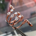 Rose Gold Tone Open Branch Ring With Pink And Clear Stones view 3