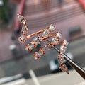 Rose Gold Tone Open Branch Ring With Pink And Clear Stones view 4