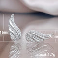 Wing Shape Stud Earrings in Silver and Gold Tones Jewelry Accessory view 3