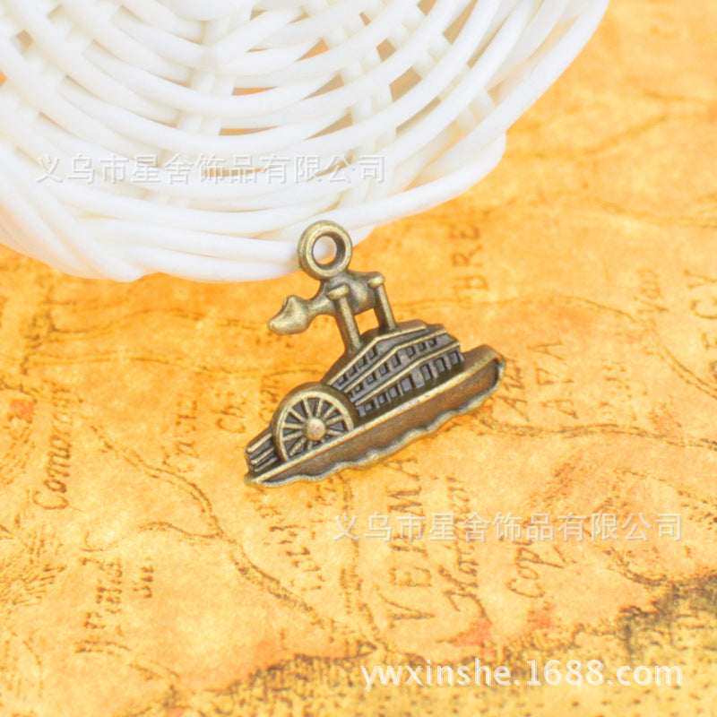25mm Vintage Cruise Ship Alloy Charm Pendant