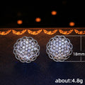 Silver Tone Round Crystal Cluster Stud Earrings Jewelry view 5