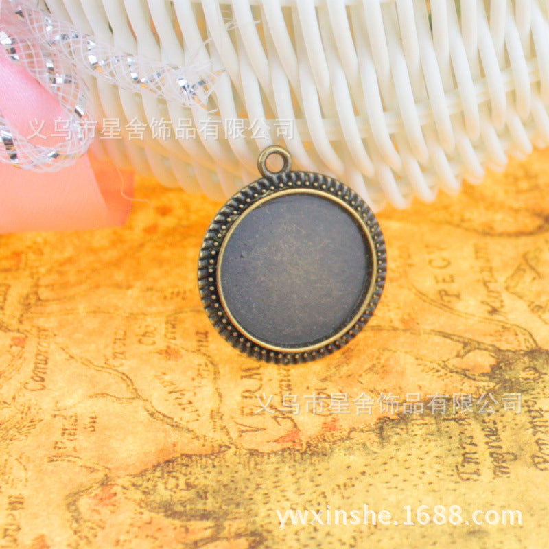 20mm Vintage Round Cabochon Tray Bezel Setting Pendant