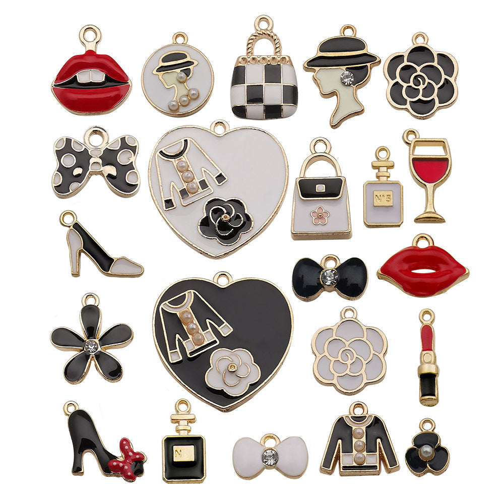 Enamel Zinc Alloy Lipstick Perfume Charm Pendant for DIY Earrings Stud Jewelry Accessories