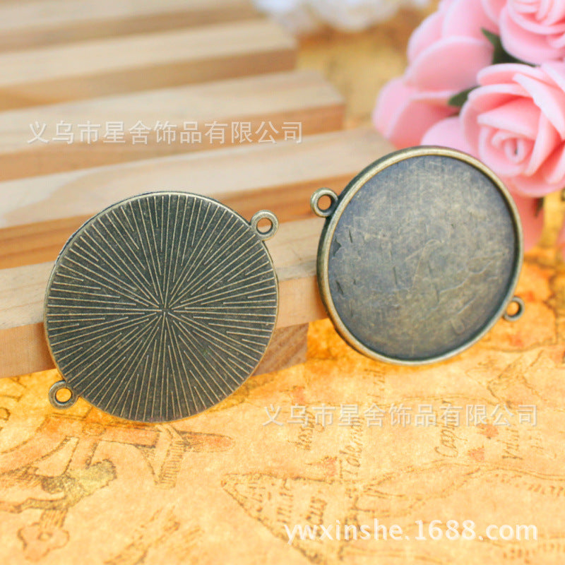 30mm Vintage Round Alloy Bezel Setting Pendant Tray