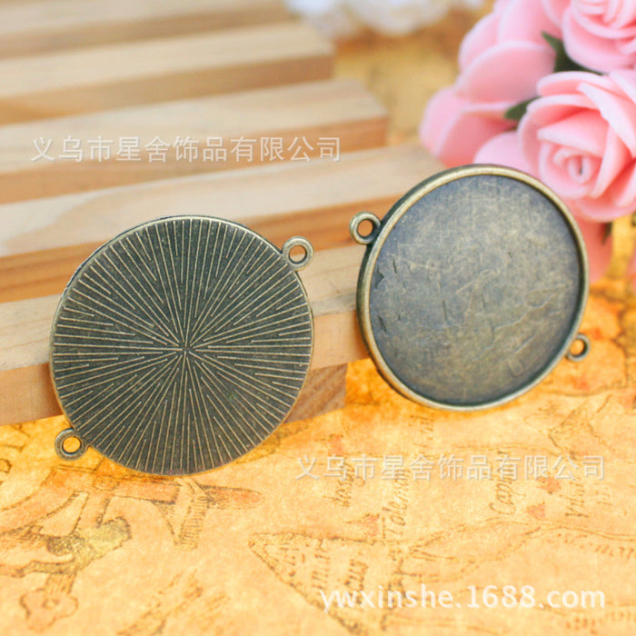 30mm Vintage Round Alloy Bezel Setting Pendant Tray