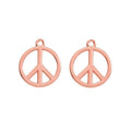 Round Peace Sign Charm in 6 Metal Finishes for Jewelry Making view 9