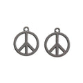 Round Peace Sign Charm in 6 Metal Finishes for Jewelry Making view 11