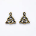 Triangular Knot Cutout Metal Charm Pendants in 3 Finishes view 7