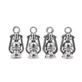 Miniature Kerosene Lantern Metal Charm in Antique Silver view 3