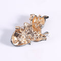 Graduation Dog Brooch with Cap and Crystal Bow in Two Colors view 3