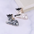 Graduation Dog Brooch with Cap and Crystal Bow in Two Colors view 4