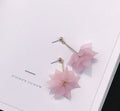 Five Color Translucent Flower Long Dangle Earrings view 7