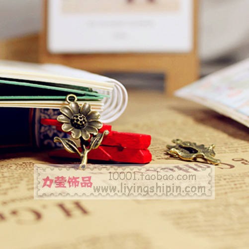 Vintage Sunflower Flower Alloy Charm Pendant 27x20mm