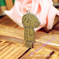 Vintage Alloy Girl Charm Pendant 46x25mm