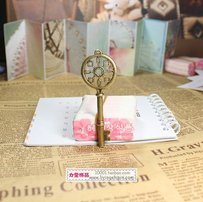 Vintage Floral Circle Keychain Pendant