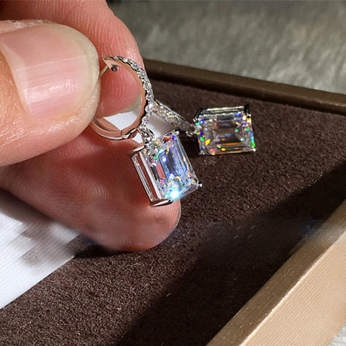 Side and front views of the rectangular faceted drops