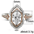 Two Tone Marquise Halo Ring with Clear Center Stone view 4