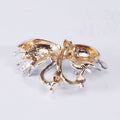 Double Swan Brooch with Silver Gray Feather Details view 3