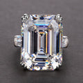 Oversized Emerald-Cut Solitaire Ring In Clear And Pink view 1