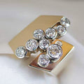 Clear Stone Geometric Cluster Gold Tone Ring Jewelry Accessory view 2