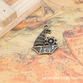 Sailboat and Wheel Metal Charm in 3 Finishes for Jewelry Crafts view 3
