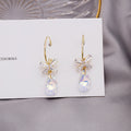 Rainbow Teardrop Bow Crystal Look Extra Long Hook Earrings view 4