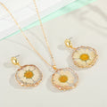 Preserved Daisy Round Resin Necklace and Earring Options view 4