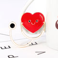 Red Gold Tone Heart Enamel Metal Brooch Pin for Jackets and Lapels view 5