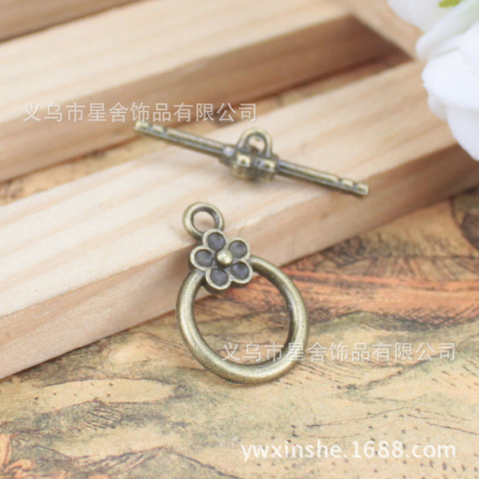 Alloy Flower Toggle Clasp 14mm for DIY Bracelets