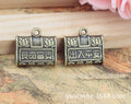 Chinese Lock Plaque Charm With Raised Character Details For Jewelry Making view 2