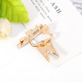 Red Gold Tone Flower Enamel Metal Brooch Pin 3.9 cm view 4